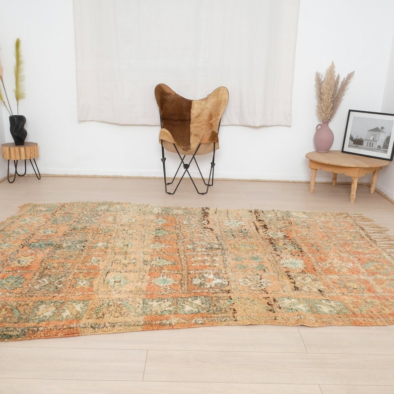 Vintage boujaad rug, Authentic Moroccan Rug 5x8 ft image 3