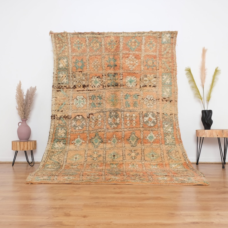 Vintage boujaad rug, Authentic Moroccan Rug 5x8 ft image 1