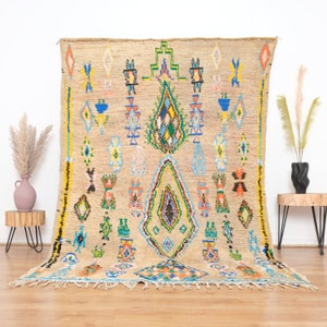 Vintage Moroccan rug, Authentic boujaad Rug 5x8 ft image 1