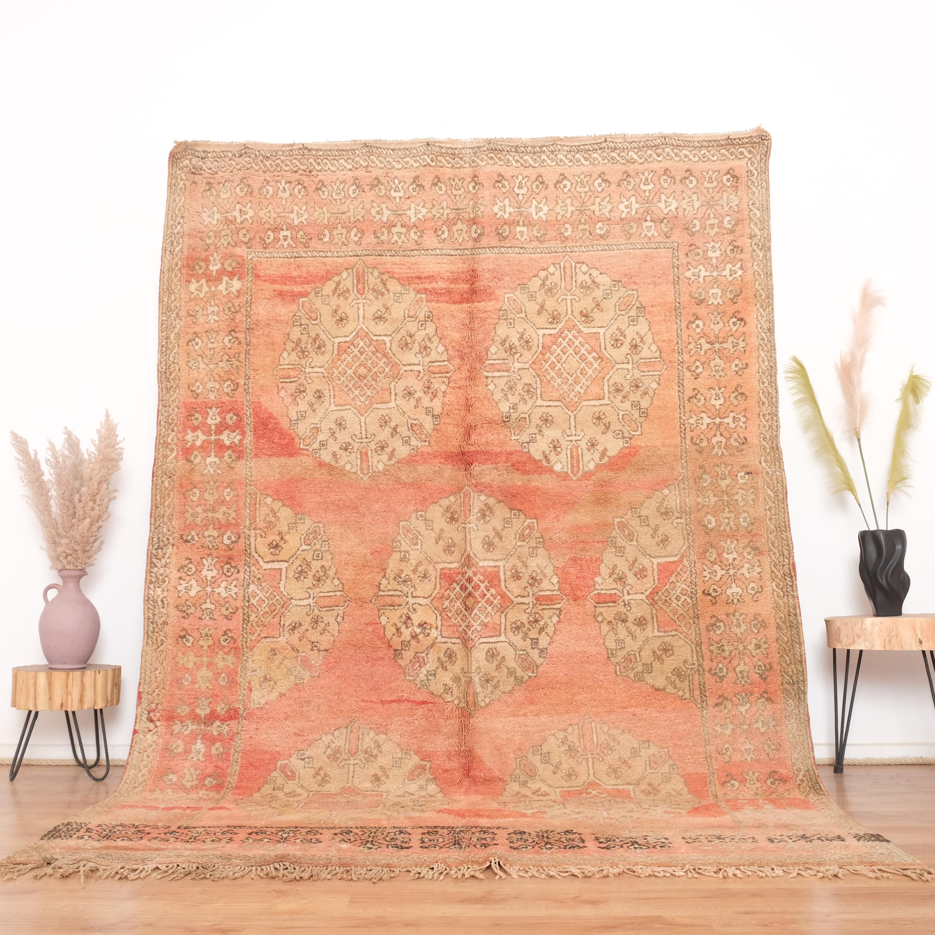 Vintage Moroccan rug, Authentic Boujaad Rug 6x9 ft