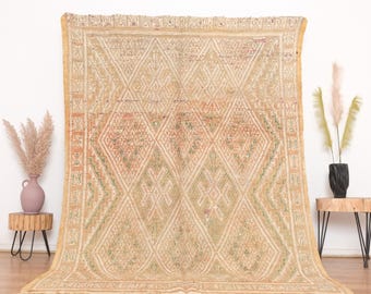 Vintage Moroccan rug, Authentic Beni mguild Rug 6x8 ft