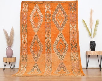 Vintage Moroccan rug, Authentic Boujaad Rug 5x7 ft