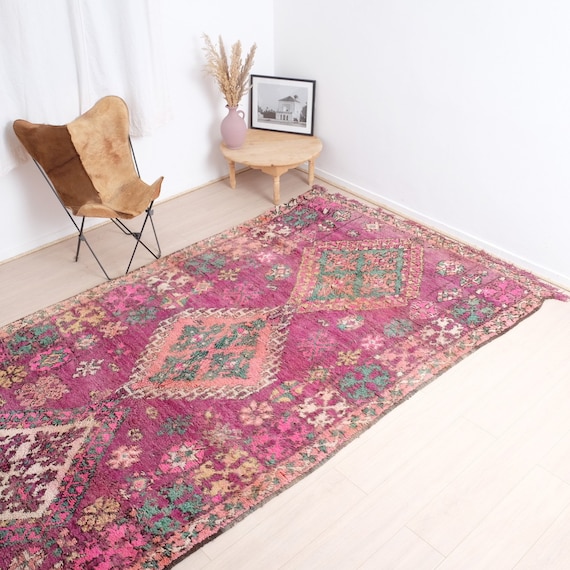 ヴィンテージ boujaad ラグ、本物のモロッコラグ 6x13 フィート - Etsy