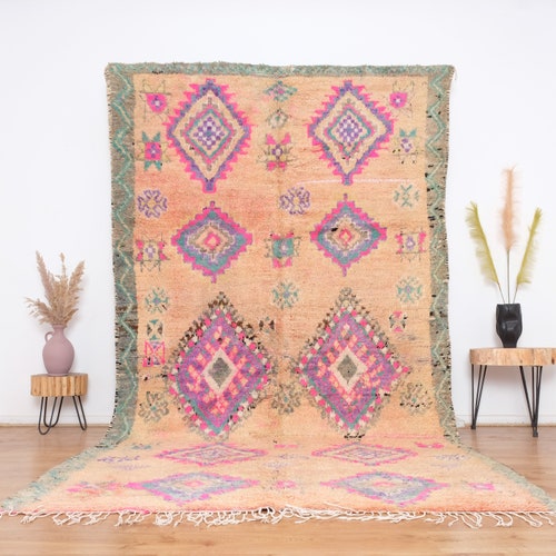 Vintage Boujaad Rug Authentic Moroccan Rug 5x8 Ft Etsy