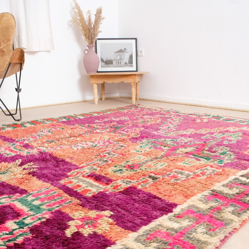 Vintage Boujaad Rug Authentic Moroccan Rug 6x9 Ft Etsy