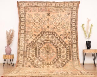 Tapis Berbère Vintage Fait Main – Maroc – Laine – 6.6x10.2 Ft – Style Boho