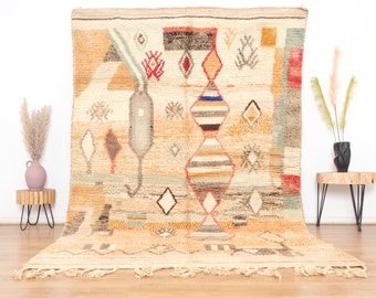 Vintage Moroccan Rug, Authentic Boujaad rug 6x9 ft