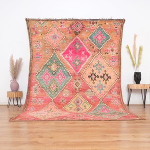 Vintage Moroccan rug, Authentic Boujaad Rug 6x9 ft