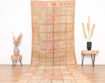 Vintage Moroccan rug runner - Authentic boujaad runner rug - Soft wool rug - Vintage Area rug - bohemian carpet 4x16 ft