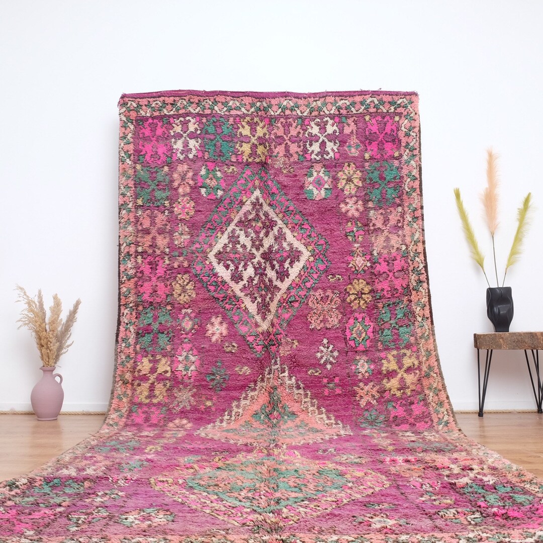ヴィンテージ boujaad ラグ、本物のモロッコラグ 6x13 フィート - Etsy