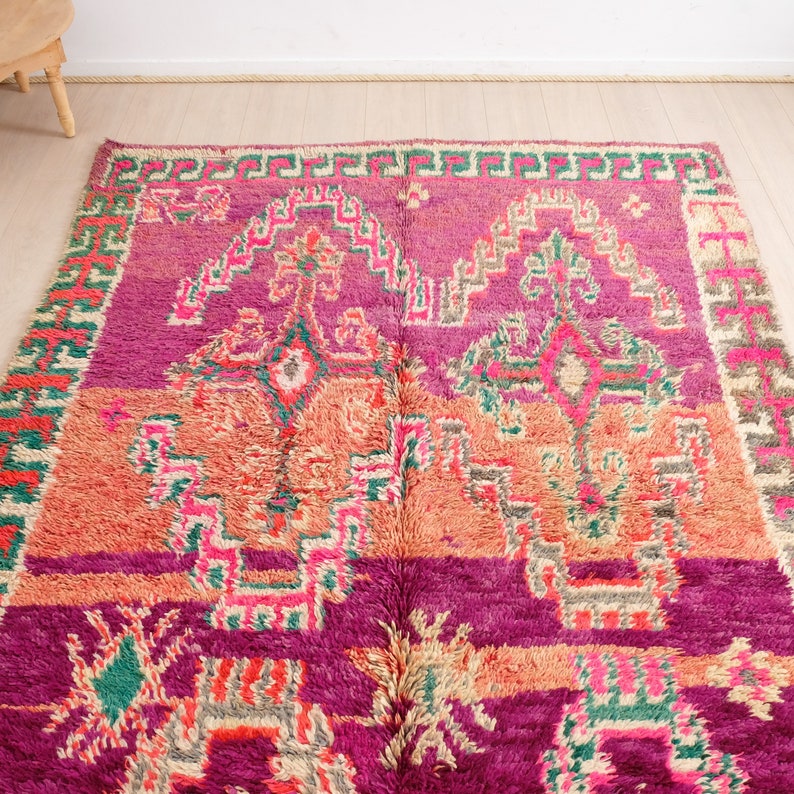 Vintage Boujaad Rug Authentic Moroccan Rug 6x9 Ft Etsy