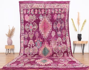 Vintage marokkanischer Teppich, authentischer Boujaad-Teppich 6x11 ft