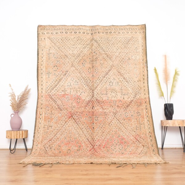 Vintage Beni Mguild rug , Authentic Moroccan Rug 6x8 ft