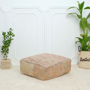 Moroccan kilim pouf, handmade floor cushion, vintage floor pillow