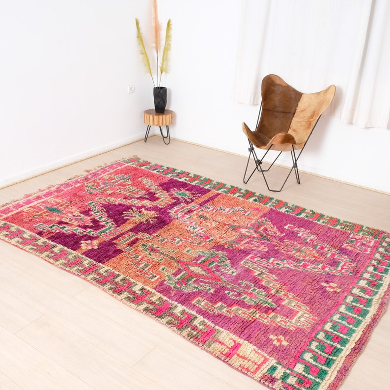 Vintage Boujaad Rug Authentic Moroccan Rug 6x9 Ft Etsy