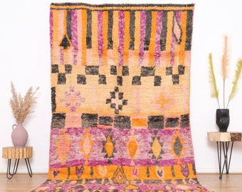 Boujaad rug, Authentic Moroccan Rug, area rug, Berber wool rug, abstract rug 5x8 ft