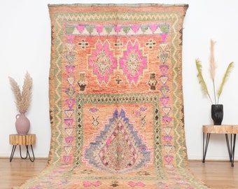 Vintage boujaad rug, Authentic Moroccan Rug 5x10 ft