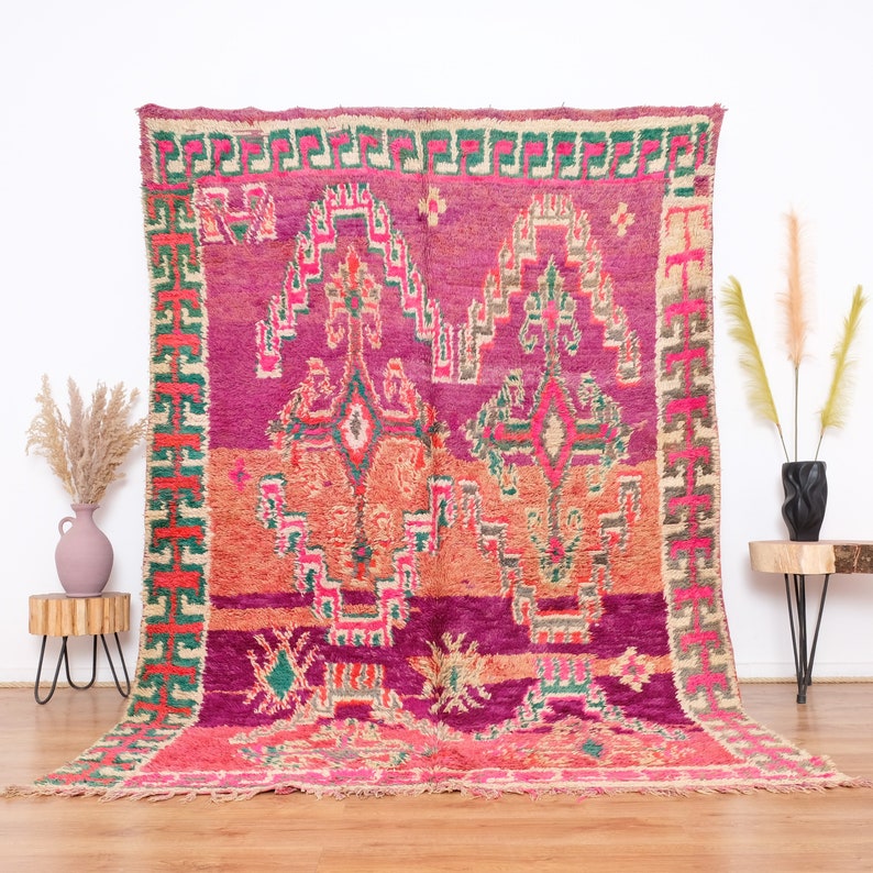 Vintage Boujaad Rug Authentic Moroccan Rug 6x9 Ft Etsy