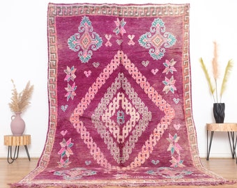 Vintage boujaad rug, Authentic Moroccan Rug 6x9 ft