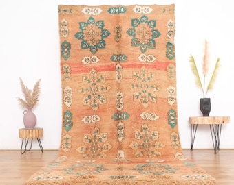 Vintage Moroccan rug , Authentic Boujaad Rug 5x10 ft