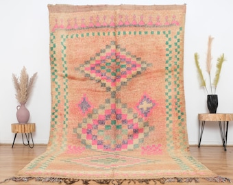 Tappeto marocchino vintage, autentico tappeto Boujaad 6x11 piedi