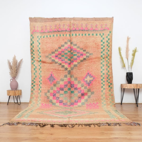 Vintage Moroccan rug, Authentic Boujaad Rug 6x11 ft