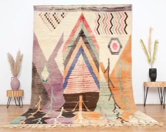 Vintage Boujaad Rug, Authentic Moroccan rug 6x9 ft