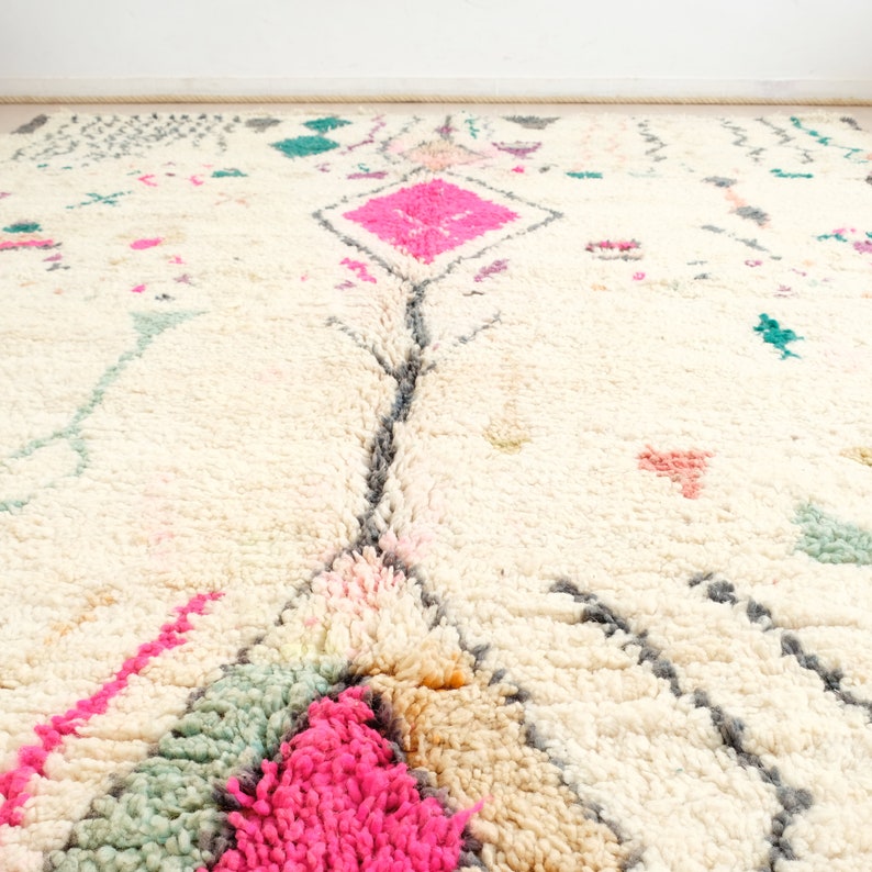 Vintage marokkanischer Teppich, authentischer Boujaad-Teppich 6x9 ft Bild 7