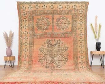 Vintage Moroccan rug, Authentic Boujaad Rug 6x10 ft