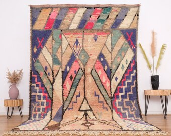 Vintage Moroccan Rug, Authentic Boujaad rug 6x10 ft