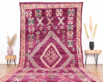 Vintage Boujaad Teppich, authentischer marokkanischer Teppich 6x13 ft