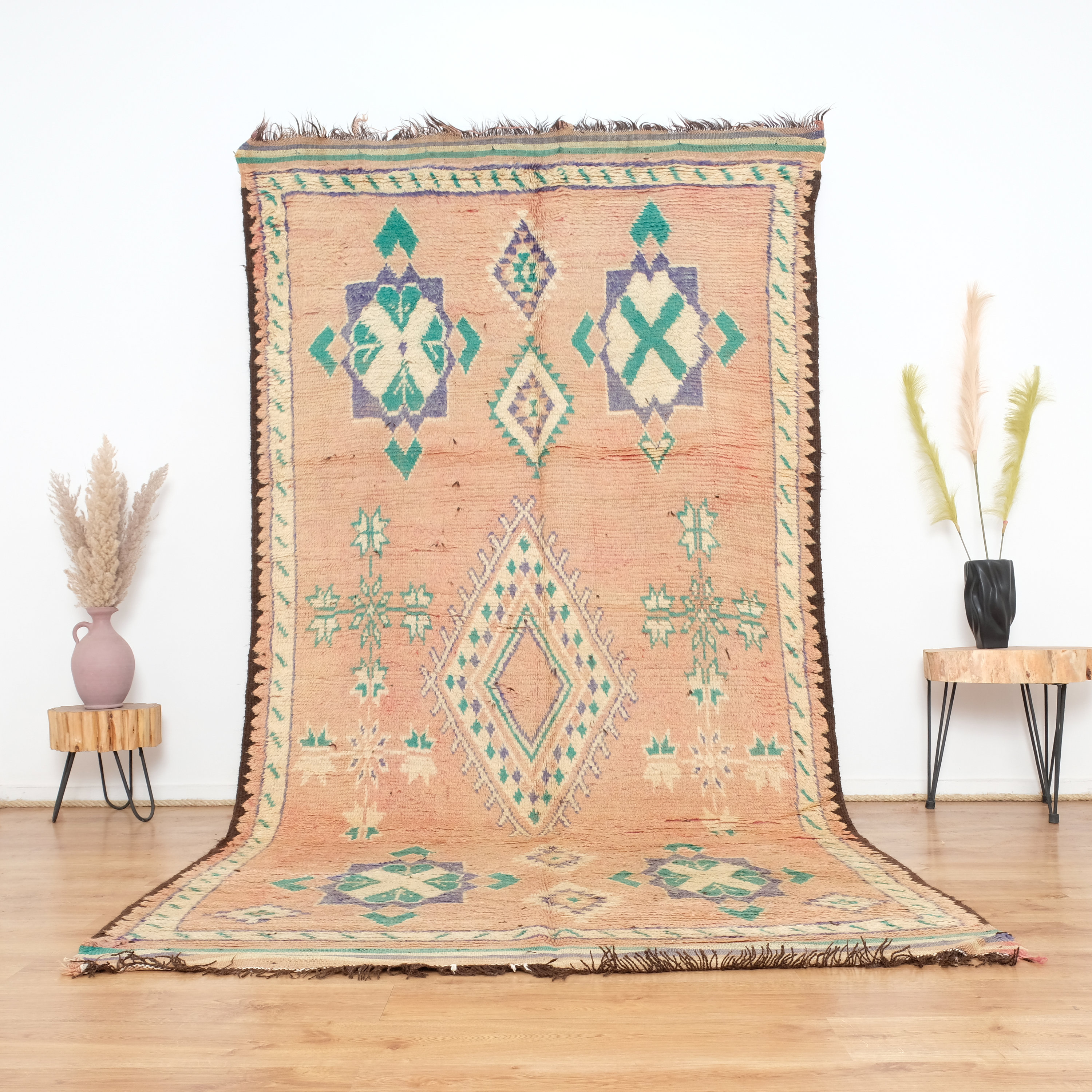 ブジャドラグ　ヴィンテージ　モロッコ　ラグ　絨毯　カーペット　マット ブジャドラグ ヴィンテージ モロッコ ラグ 絨毯 カーペット マット