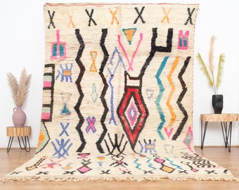 Vintage Boujaad rug, authentic Moroccan rug 6x10 ft