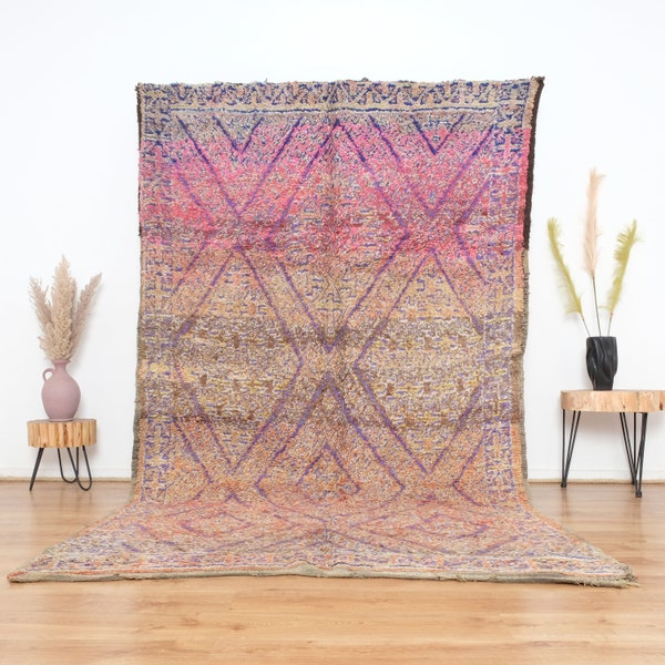 Vintage Moroccan rug, Authentic beni mguild Rug 6x10 ft