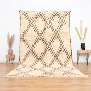 Vintage Beni ourain rug, Authentic Moroccan Rug 6x10 ft