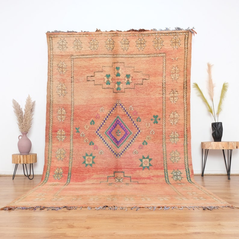Vintage Moroccan rug, Authentic Boujaad Rug 6x10 ft image 1