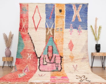 Vintage Boujaad Rug, Authentic Moroccan rug 6x10 ft