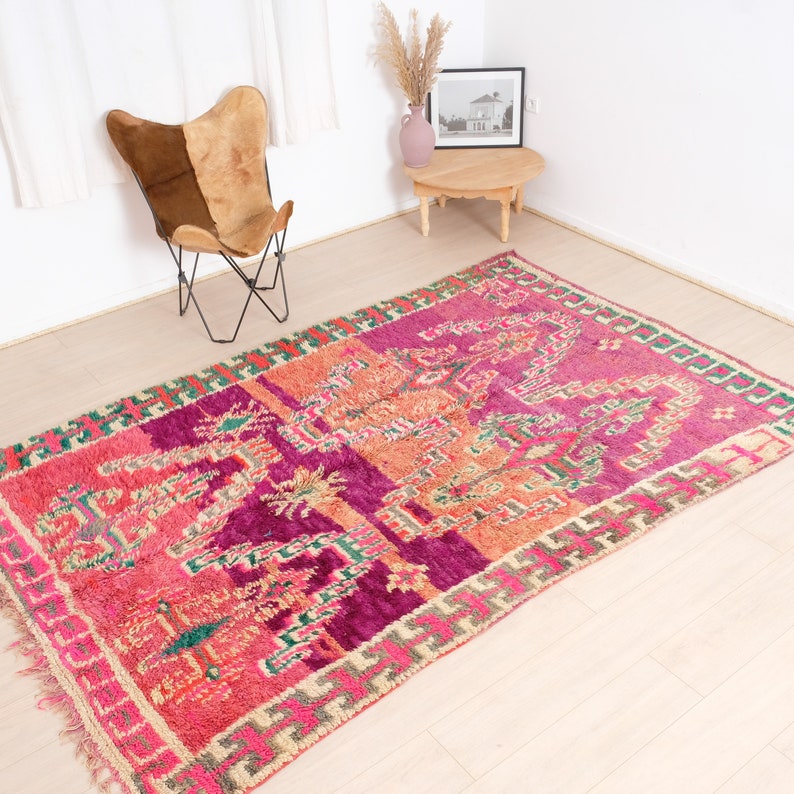 Vintage Boujaad Rug Authentic Moroccan Rug 6x9 Ft Etsy