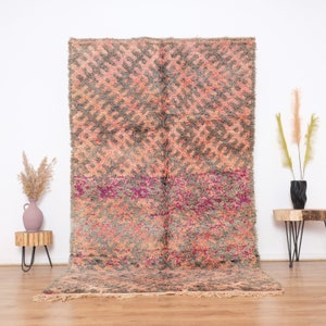 Vintage marokkanischer Teppich, authentischer Talssint-Teppich 5x9 ft