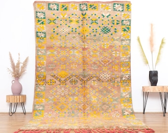 Vintage boujaad rug, Authentic Moroccan Rug 5x9 ft