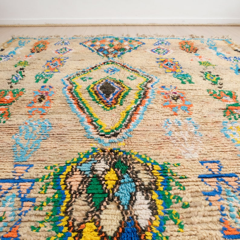 Vintage Moroccan rug, Authentic boujaad Rug 5x8 ft image 7