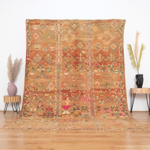 Vintage boujaad rug, Authentic Moroccan Rug 6x8 ft