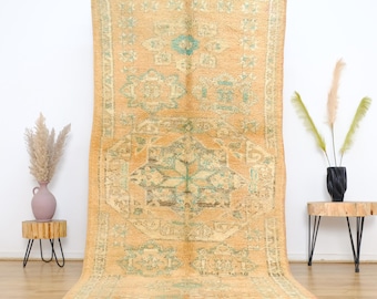 Grand Tapis Berbère Marocain Vintage Fait Main En Laine - 6,7x13 Ft - Style Bohème Artistique