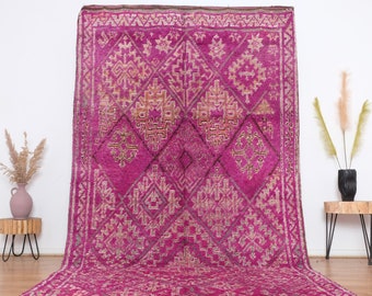 Vintage Moroccan rug, Authentic boujaad Rug, 6x11 ft