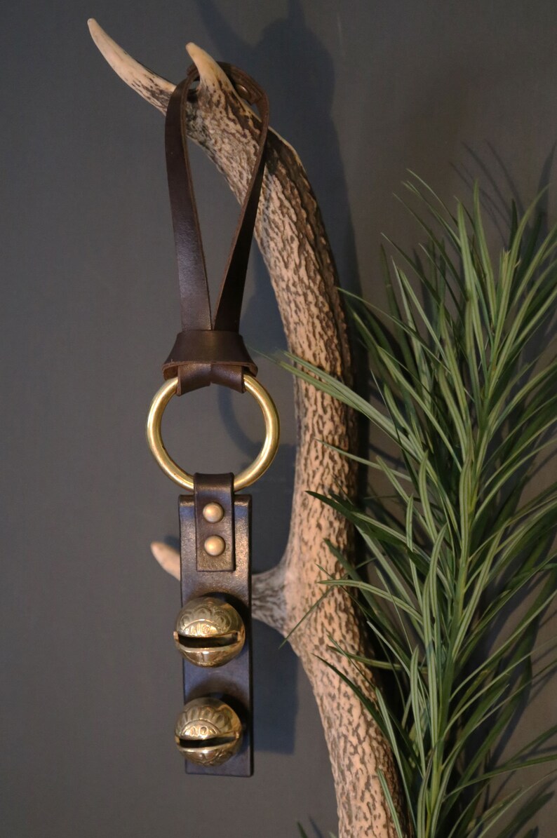 Artisan Arctic Christmas Brass Sleigh Bells Door Hanger Etsy