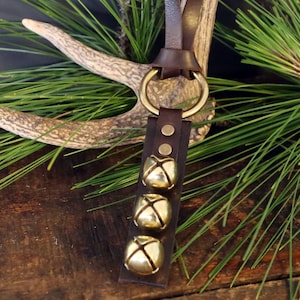 Artisan Arctic Christmas Brass Jingle Bell Door Hanger