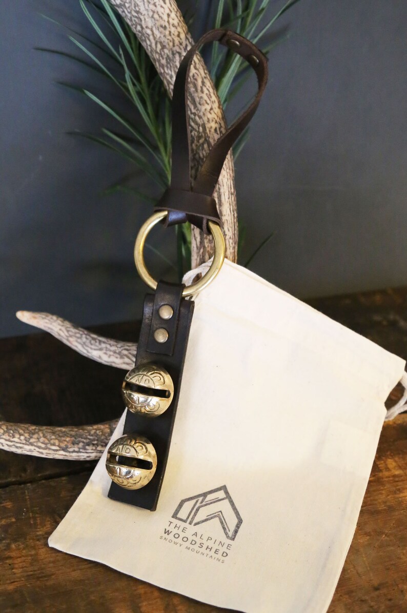 Artisan Arctic Christmas Brass Sleigh Bells Door Hanger Etsy