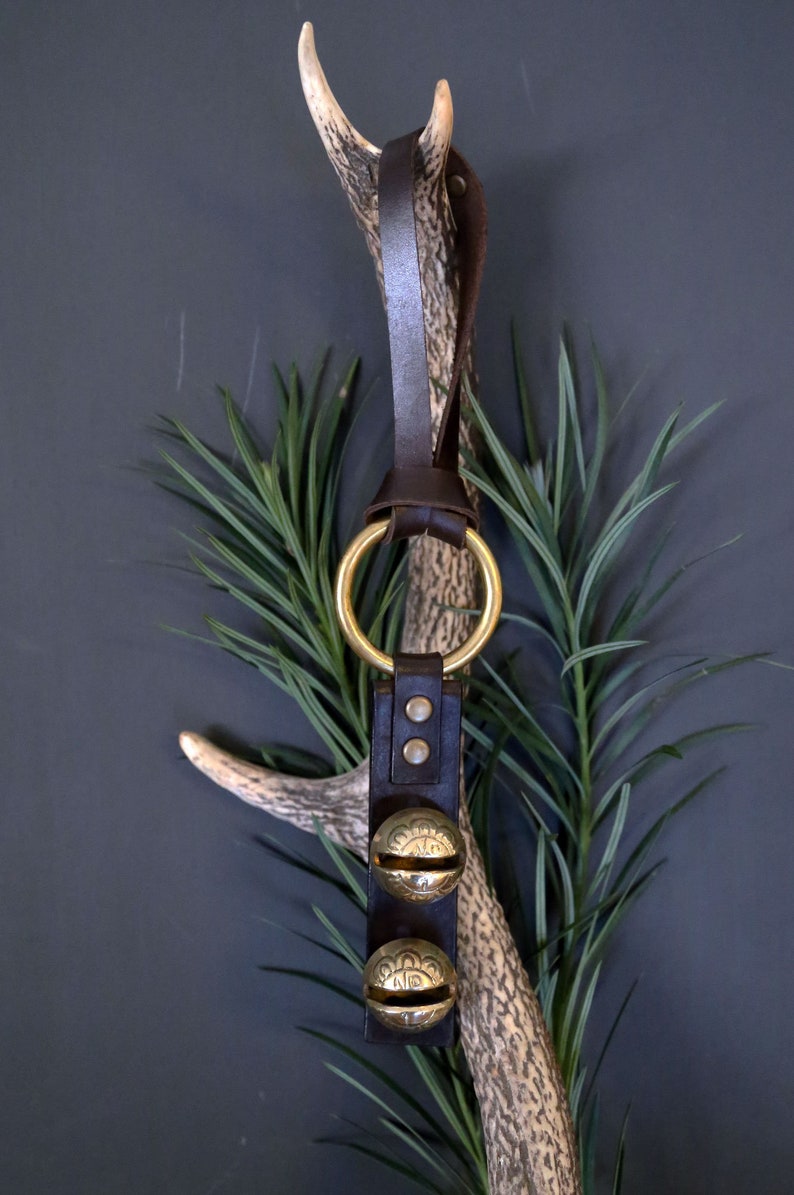 Artisan Arctic Christmas Brass Sleigh Bells Door Hanger Etsy