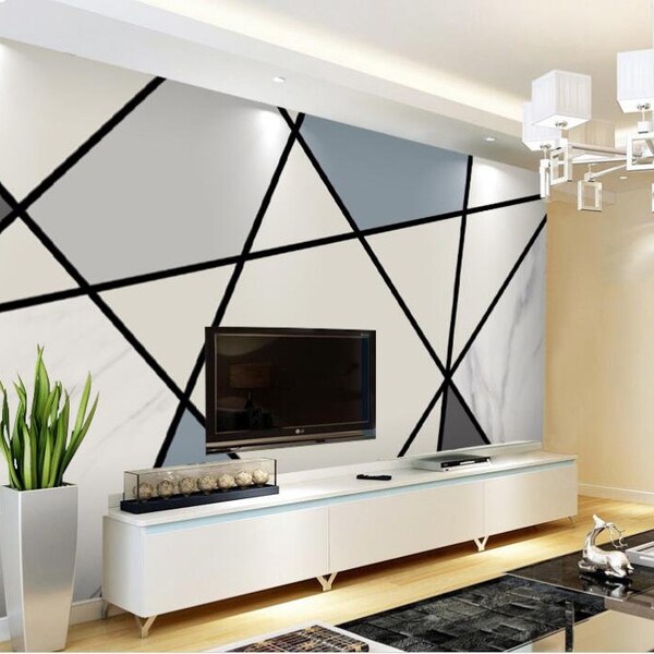Geometric Wall Mural - Etsy