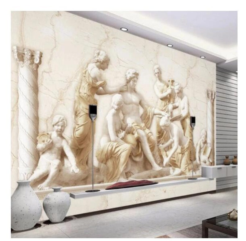 3D Mural Wallpaper European Style Roman Relief Art Wallpaper Wall Mural